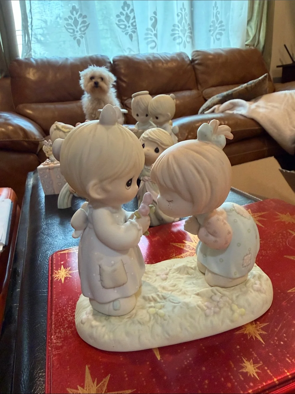 Precious Moments Pastel Porcelain Figurine - White and Soft Pink